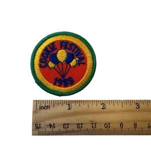 Vintage Girl Scouts of America Patch Badge Cookie Festival 1988 Iron On Patches